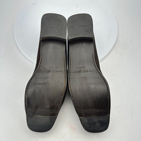 Stuart Weitzman Women Size 7B Dark Brown Suede Gancini Slip On Flat Loafer Shoes - Picture 11 of 15